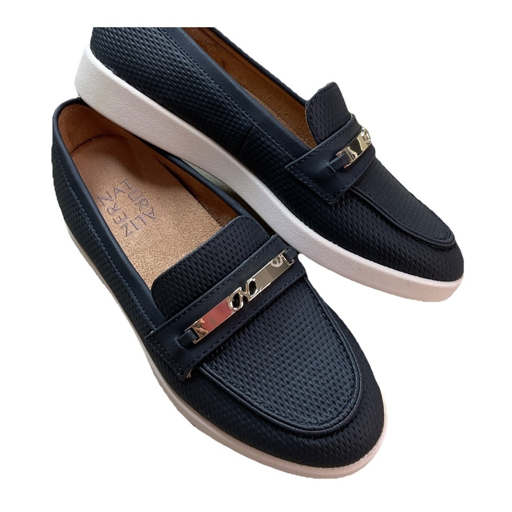 Naturalizer Isla Comfort Slip On Loafers‎ Shoes Black Navy Womens Size 5M EUC